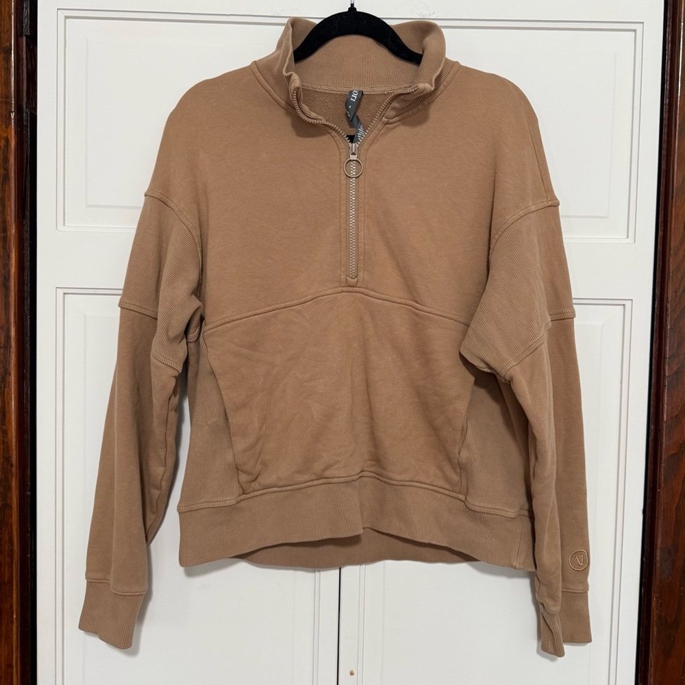 Vuori brown Sedona 1/4 zip pullover Cotton Blend sweatshirt women’s size small